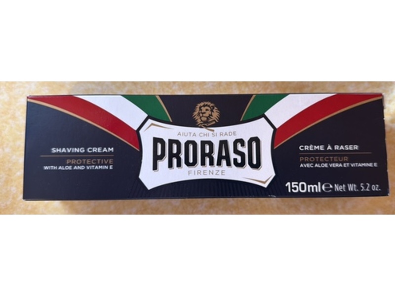 Proraso Proctective Shaving Cream, Aloe Vera & Vitamin E, 5.2 oz/150 mL