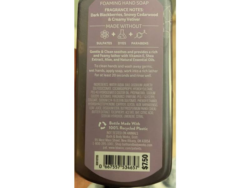 Bath & Body Works Gentle & Clean Foaming Hand Soap, Blackberry Bergamot, 8.75 fl oz/259 mL