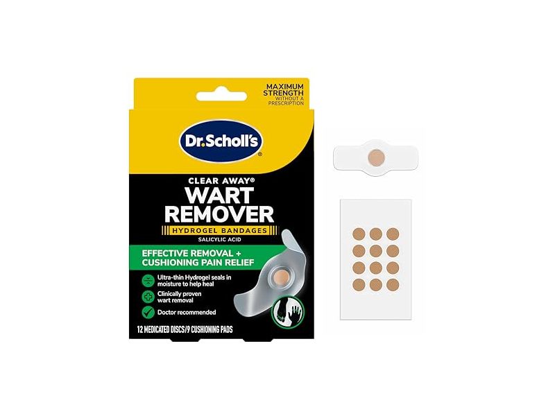 Dr. Scholl’s Clear Away Wart Remover Seal & Heal Bandage, 12 Count