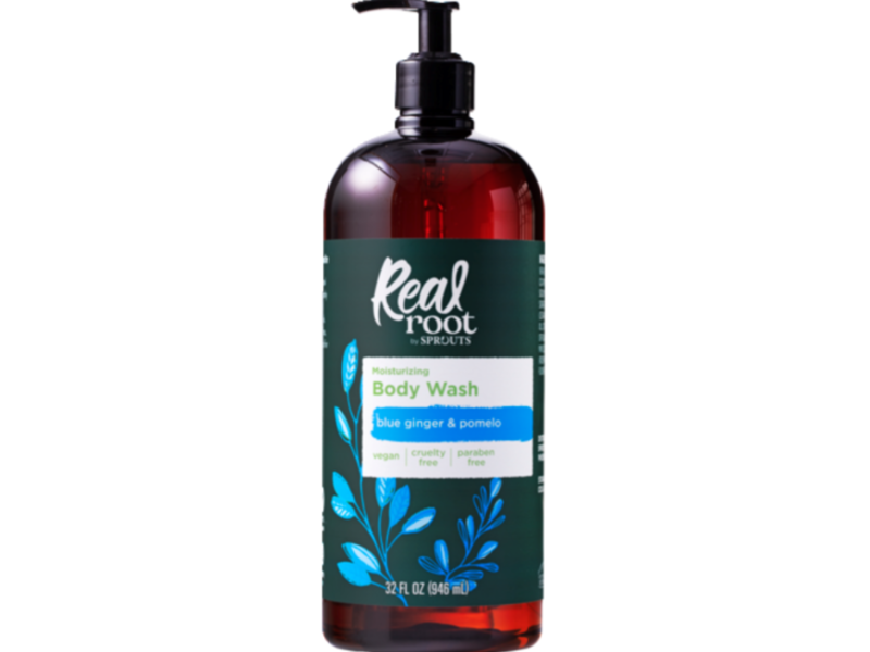 Real Root By Sprout Moisturizing Body Wash, Blue Ginger & Pomelo, 32 fl oz/946 mL