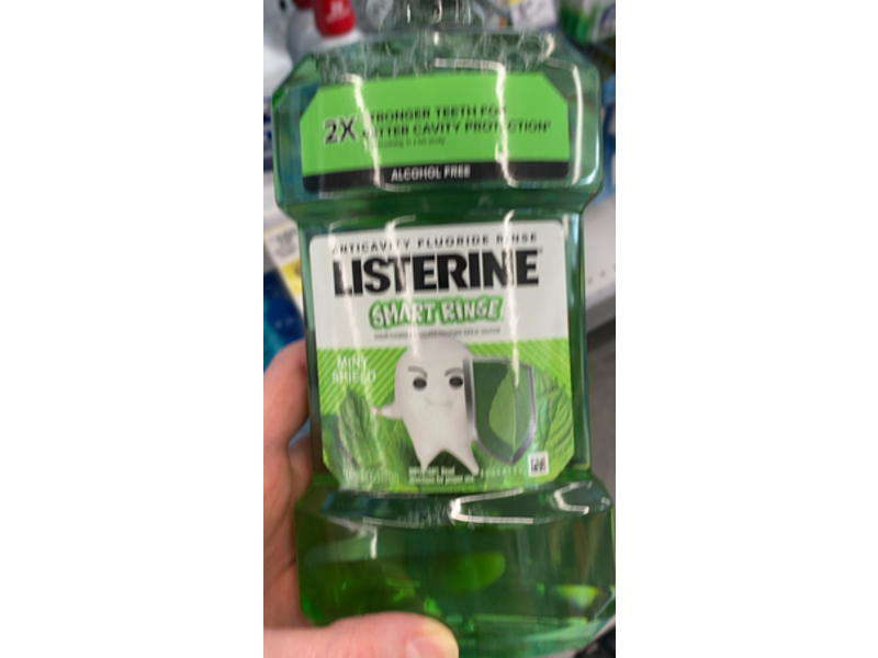 Listerine Smart Rinse Kids Mouthwash, Mint Shield Flavor, 16.9 fl oz/500 mL