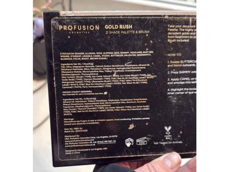 Profusion Cosmetics Eyeshadow Palette, Gold Rush