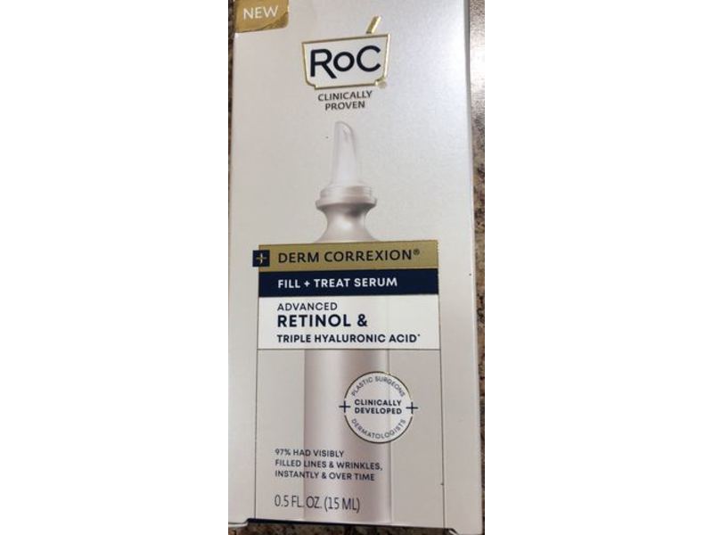 RoC Fill + Treat Serum, Retinol & Triple Hyaluronic Acid, 0.5 fl oz/15 mL