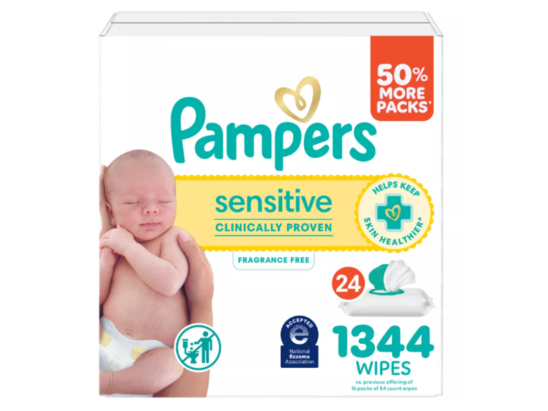 Pampers Sensitive Baby Wipes, Fragrance Free, 1344 Count