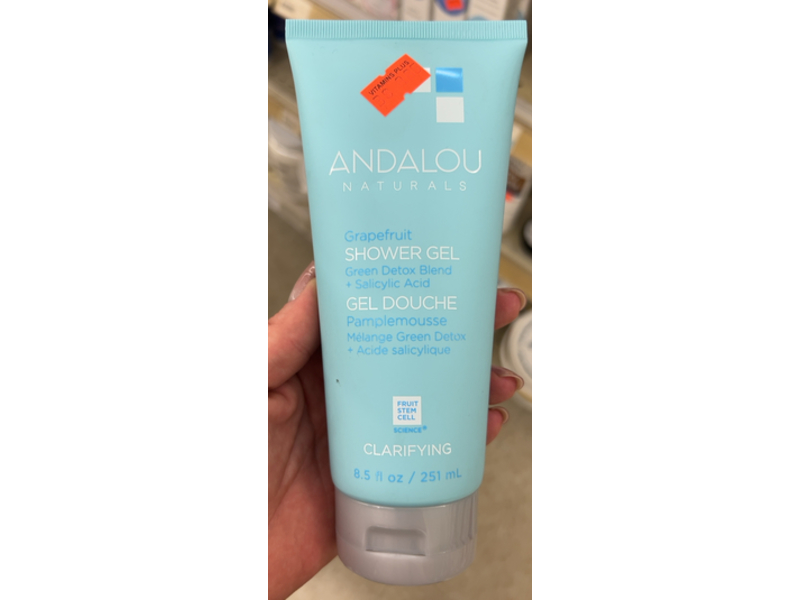 Andalou Naturals Shower Gel, Clarifying Grape Fruit, 8.5 fl oz/251 mL