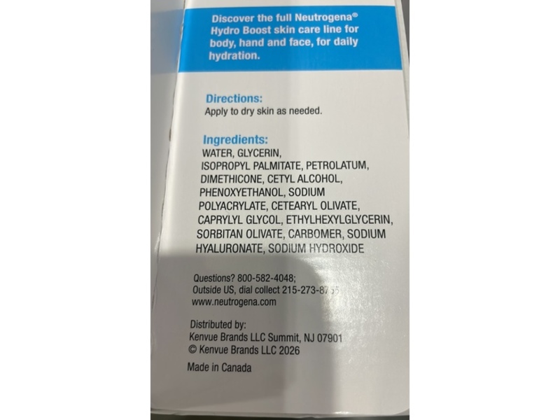 Neutrogena Hydro Boost Body Gel Cream, 16 oz/453 g, Pack Of 2