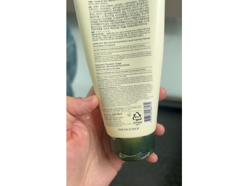 The Face Shop Herb Day 365 Master Blending Facial Foaming Cleanser, 5.7 fl oz/170 mL