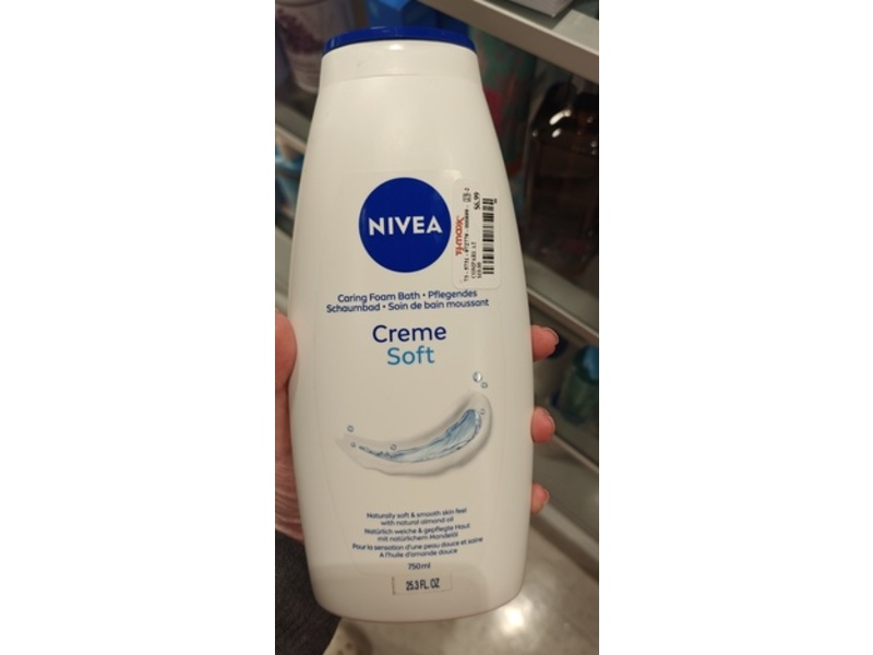 Nivea Creme Soft Caring Foam Bath, 25.3 fl oz/750 mL, Pack Of 2