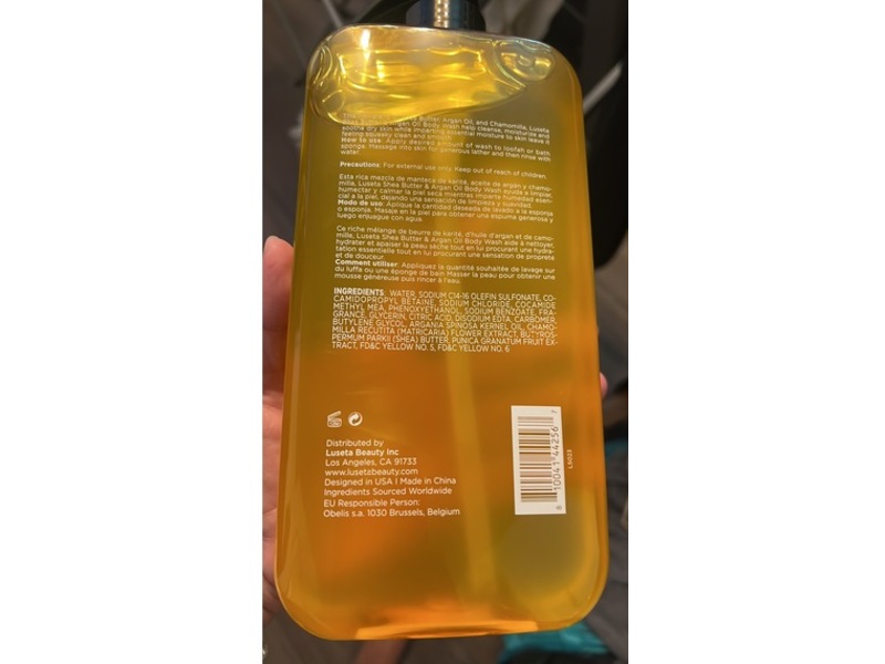 Luseta Body Wash, Shea Butter & Argan Oil, 33.8 fl oz/1L