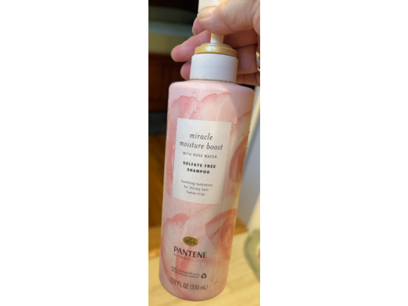 Pantene Miracle Moisture Boost Shampoo, Rose Water, 17.9 fl oz/530 mL