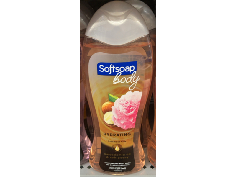 Soft Soap Body Hydrating Moisturizing Body Wash, Macadamia Oil & Soft Oil, 20 fl oz/591 mL, Pack Of 4