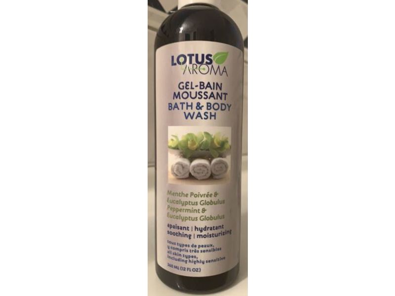 Lotus Aroma Bath & Bodywash, Peppermint & Eucalyptus Globulus, 12 fl oz/360 mL