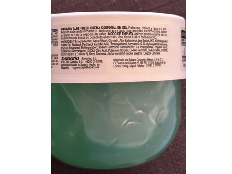 Babaria Aloe Fresh Body Cream, 13.5 fl oz/400 mL