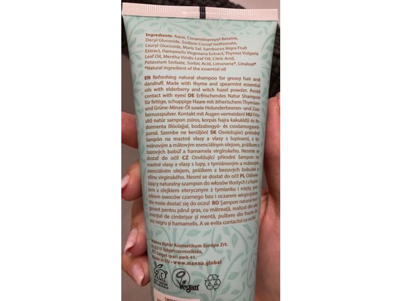 Manna Dandruff Shampoo, Thyme & Witch Hazel, 200 mL