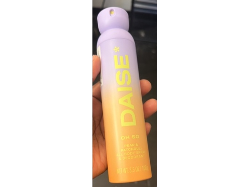 Daise Oh So All Body Spray & Deodorant, Pear & Patchouli, 3.5 oz/100 g