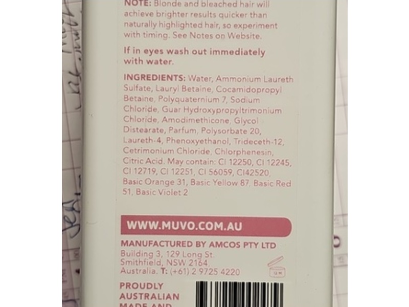 Muvo Ultra Rose Shampoo, 16.9 fl oz/500 mL