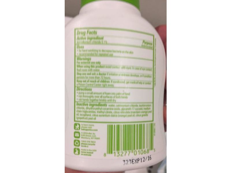 Babyganics Foaming Hand Sanitizer, Mandarin, 8.45 fl oz / 250 ml