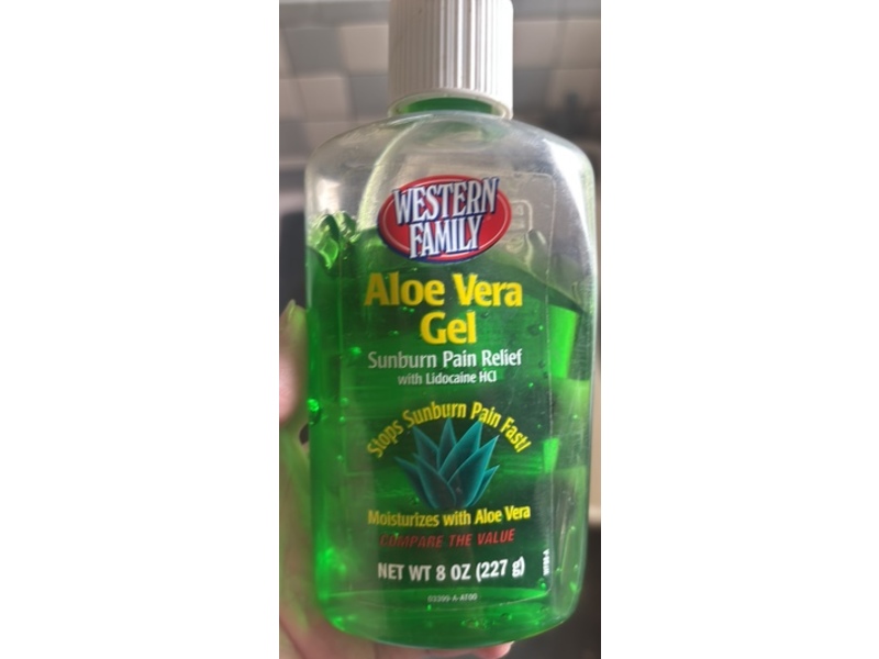 Western Family Sunburn Pain Relief Gel, Aloe Vera, 8 oz/227 g