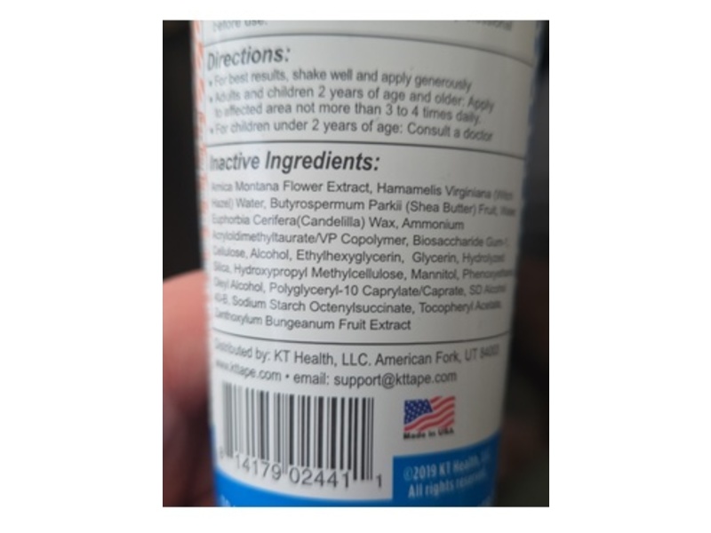 KT Health Recovery Pain Relief Gel, 3.4 oz/100 mL