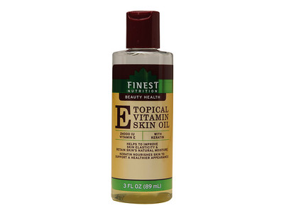 Finest Nutrition Topical Vitamin E Skin Oil with Keratin, 3 fl oz