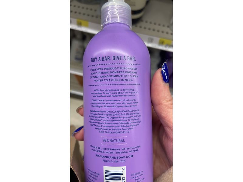 Hand In Hand Body Wash, Lavender, 10 oz/288 mL