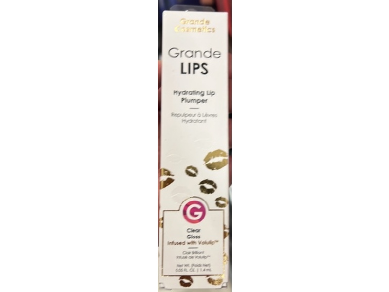 Grande Cosmetics Grande Lips Hydrating Lip Plumper, Clear, 0.05 fl oz/1.4 mL
