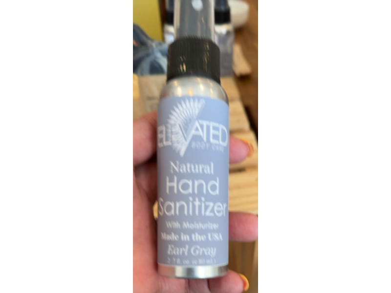Elevated Body Care Natural Hand Sanitizer with Moisturizer, Earl Gray, 2.27 fl oz/80 mL