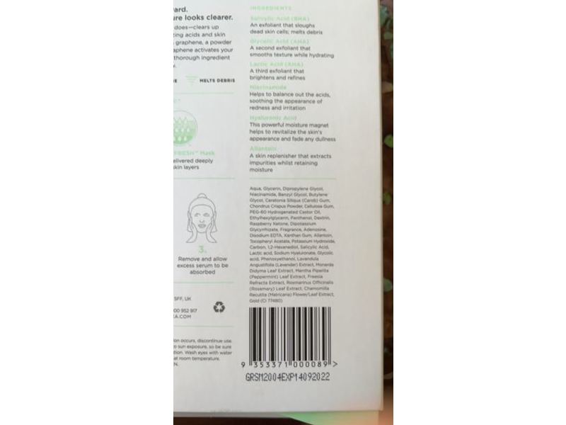 ZitSticka Press Refresh Hydrogel Exfoliating Sheet Mask, 5 Count