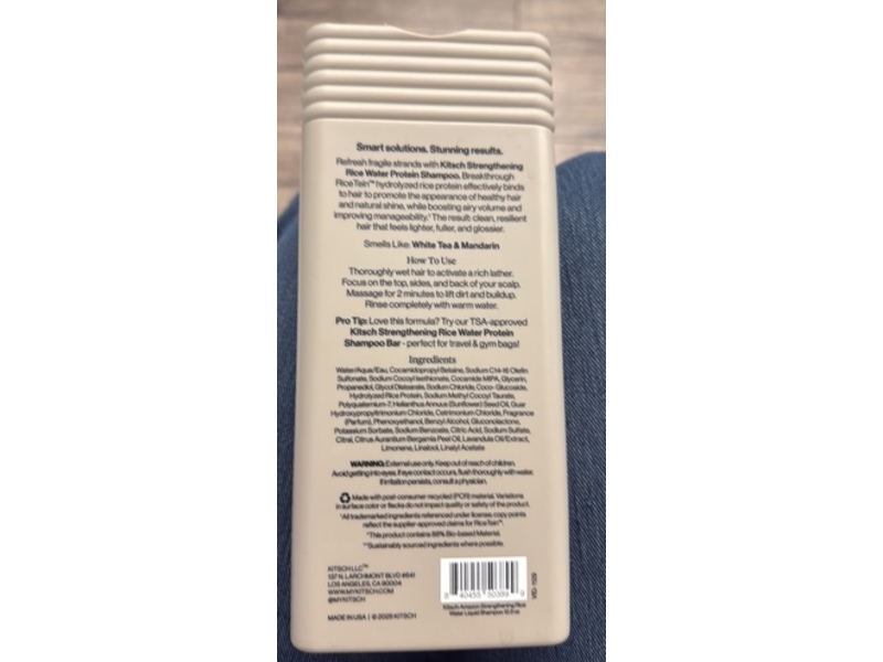 Kitsch Strengthening Rice Water Protein Shampoo, 12.3 fl oz/364 mL