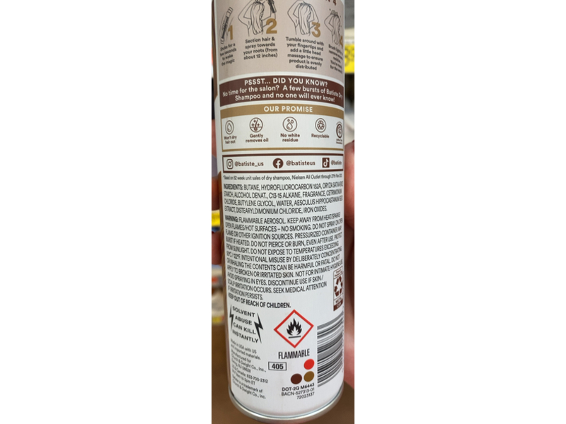 Batiste Dry Shampoo, Brunette, 5.71 fl oz/162 g