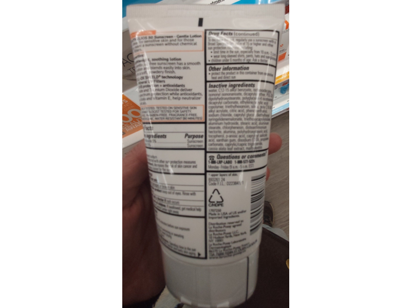 La Roche-Posay Anthelios Mineral Sunscreen-Gentle Lotion, SPF 50, 4.0 fl oz/120 mL