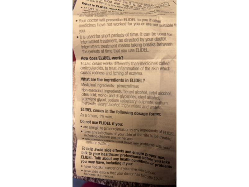 Bausch Health Elidel Pimecrolimus Cream, 30 g