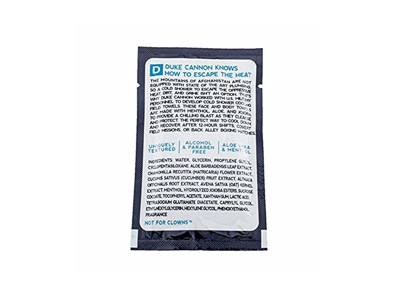 Duke Cannon Supply Co. Cold Shower Cooling Field Towel and Body Wipes, Pack of 15