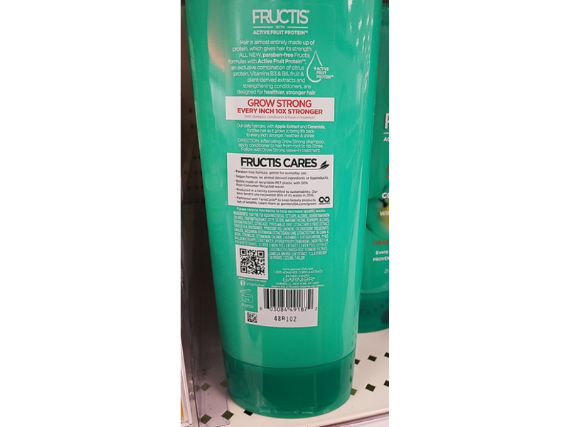 Garnier Fructis Grow Strong Fortifying Conditioner, Apple Extract & Ceramide, 21 fl oz/621 mL