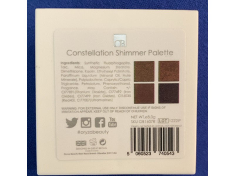 Oryza Beauty Eyeshadow Palette, Constellation Shimmer, 8.0 g