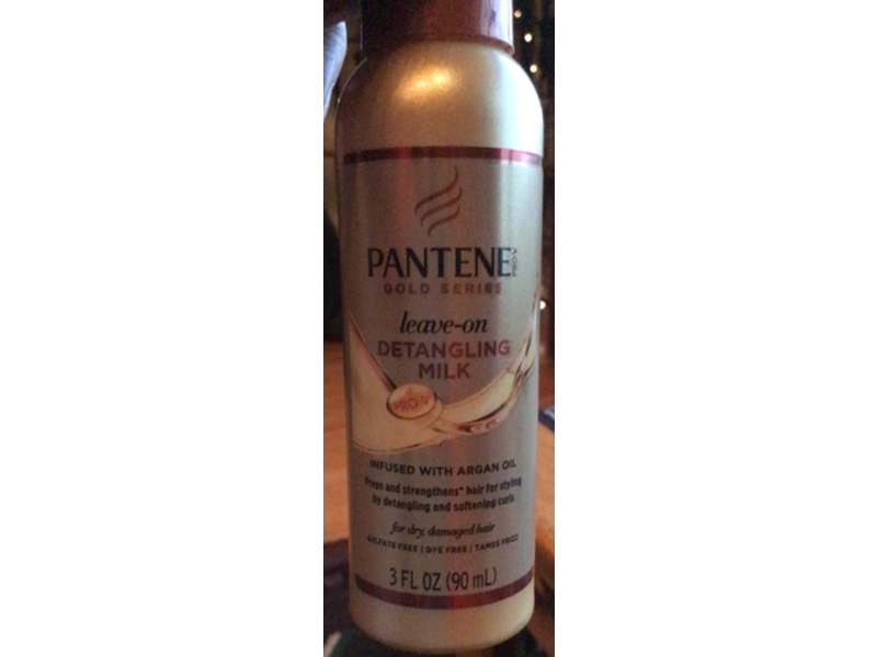 Pantene Pro-V Gold Series Leave-On Detangling Milk, Argan Oil, 3 fl oz/90 mL, Pack Of 4