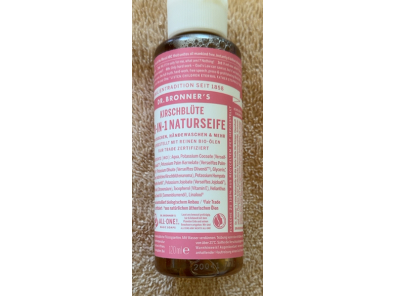 Dr. Bronner's 18-In-1 Liquid Soap, Cherry Blossom, 120 mL