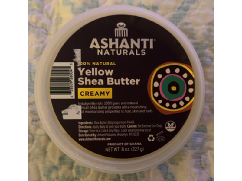 Ashanti Naturals Creamy Moisturizer, Yellow Shea Butter, 8 oz/227 g