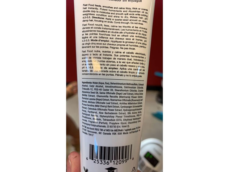 Ag Hair Fast Food Leave On Conditioner Conditioner, 6 fl oz/178 mL