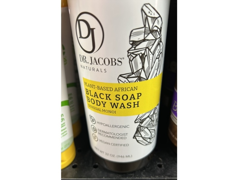 Dr. Jacobs Naturals Black Soap Body Wash, Sensual Monoi, 32 fl oz/946 mL