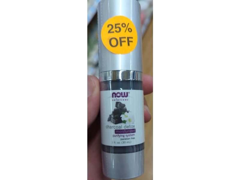 Now Solutions Charcoal Detox Moisturizer, Paraben Free,1 fl oz/30 mL