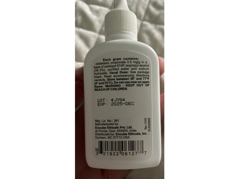 Clobetasol Propionate Topical Solution 0.05%, 50 mL, Encube (Rx)