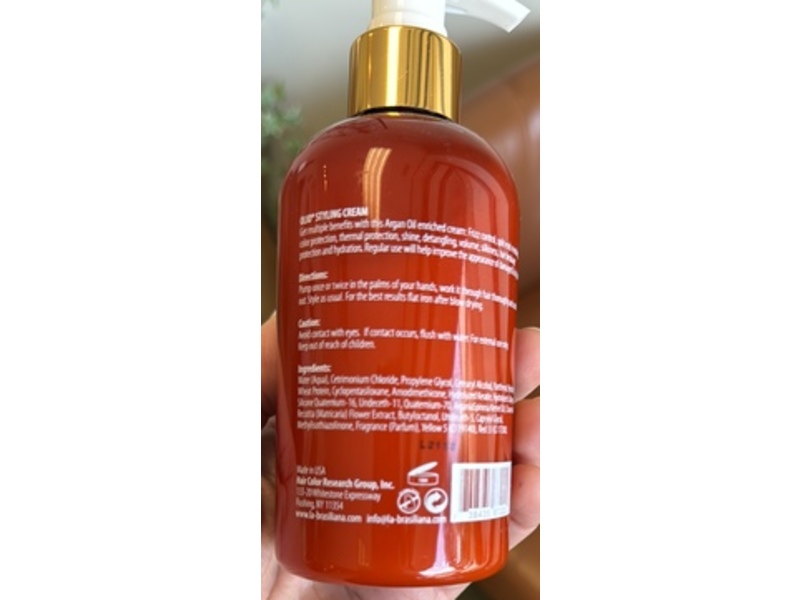 La-Brasiliana Olio Di Morocco Styling Cream, Argan Oil, 8.45 fl oz/250 mL