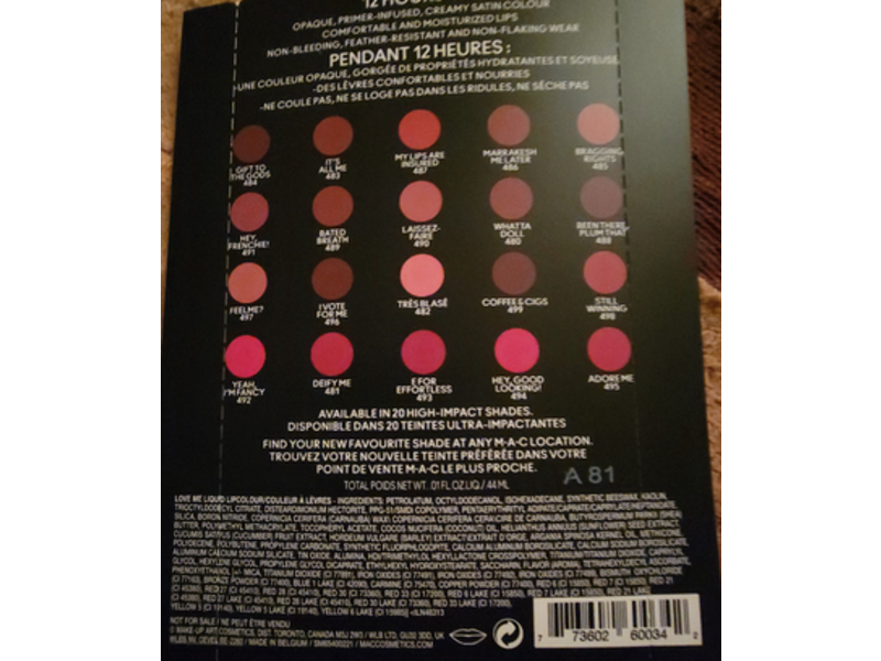 M.C.A Love Me Liquid Lip Color Palette, 01 fl oz/44 mL