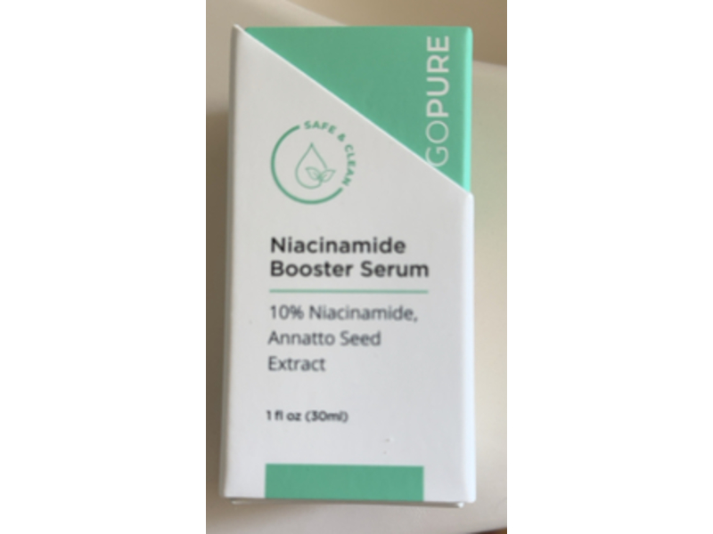Gopure Niacinamide Serum Booster, 10% Niacinamide & Annatto Seed Extract, 1 fl oz/30 mL