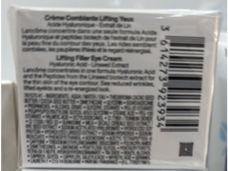 Lancome Paris Renergie Yeux Lifting Filler Eye Cream, Hyalluronic acid+Linseed Extract, 0.5 fl oz/15 mL