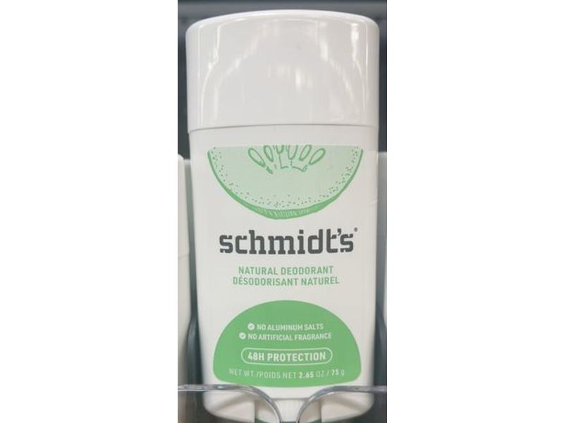 Schmidt's Natural Deodorant, Fresh Cucumber, 2.65 oz/75 g, Pack Of 4