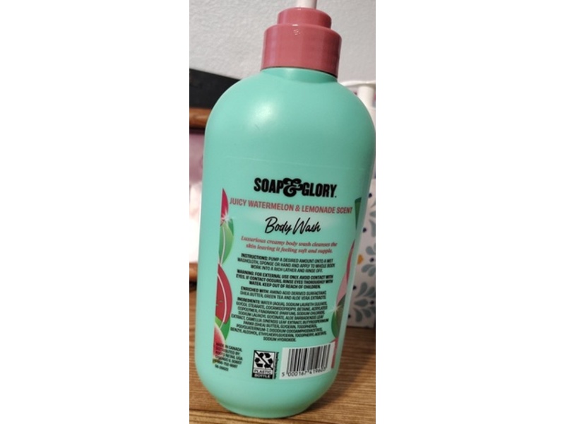 Soap & Glory Watermelon Spritz Body Wash, Juicy Watermelon & Lemonade, 16.9 fl oz/500 mL