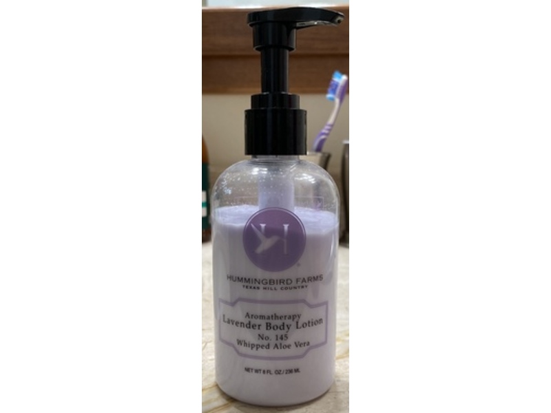 Hummingbird Farms, Aromatherapy Body Lotion, Lavender, No. 145 Whipped Aloe Vera, 8 fl oz/236 mL