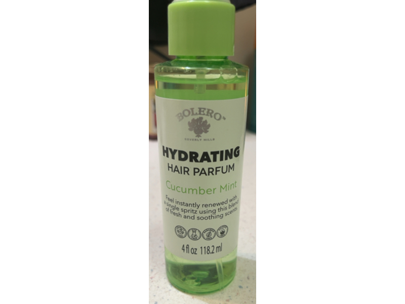 Bolero Beverly Hills Hydrating Hair Perfum, Cucumber Mint, 4 fl oz/118.2 mL